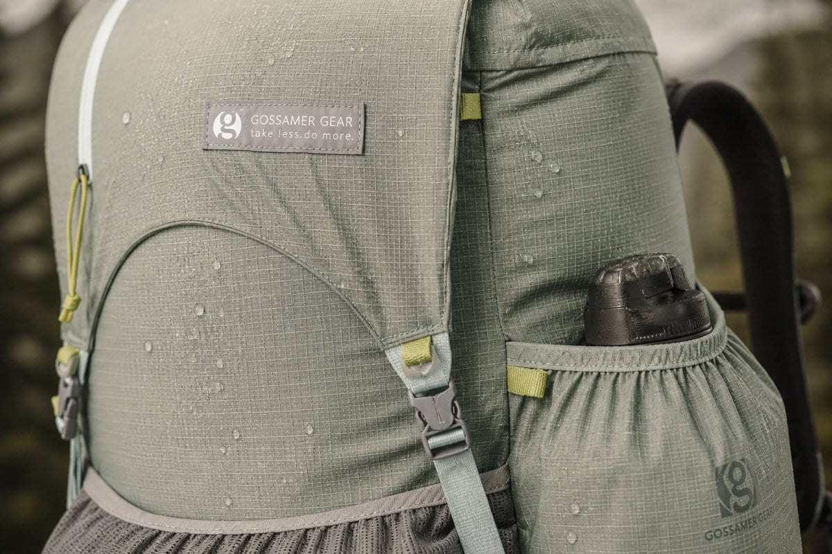 Rain on the Robic nylon body of a Mariposa 60