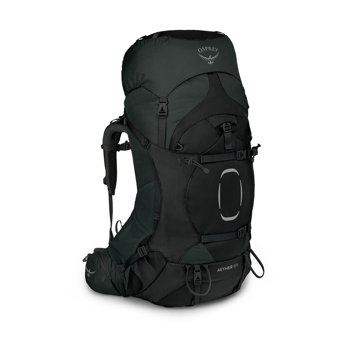Osprey Aether 65 backpacking pack, front view